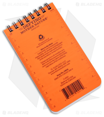 Rite In The Rain Top Bound Memo 3.25" x 5.25" All-Weather Notebook (Orange) OR35