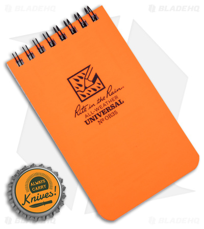 Rite In The Rain Top Bound Memo 3.25" x 5.25" All-Weather Notebook (Orange) OR35