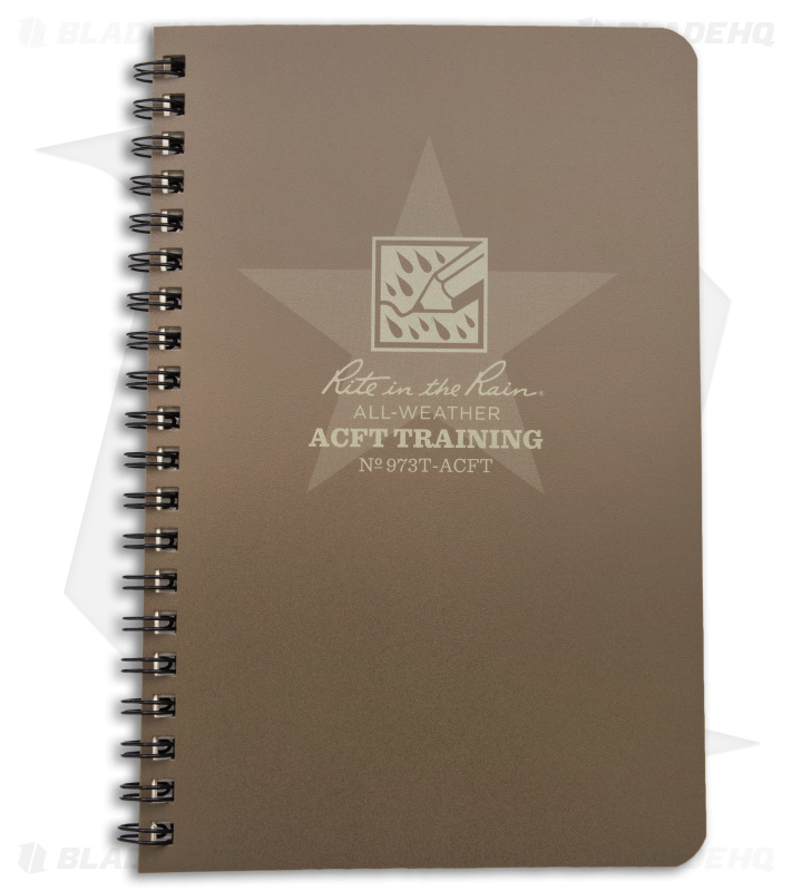 Rite in the Rain Side Spiral 4.88" X  7" ACFT Physical Fitness Journal (Brown)
