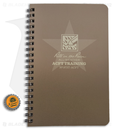 Rite in the Rain Side Spiral 4.88" X  7" ACFT Physical Fitness Journal (Brown)