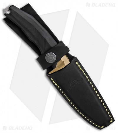 Rockstead Ritsu-ZDP Fixed Blade Wood Micarta w/ Gold Ti Bolster (3.8" Mirror)
