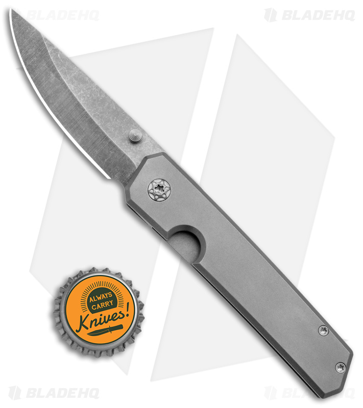 Roe Knives Custom Hostile Identity Frame Lock Knife Titanium Gray (3" SW)