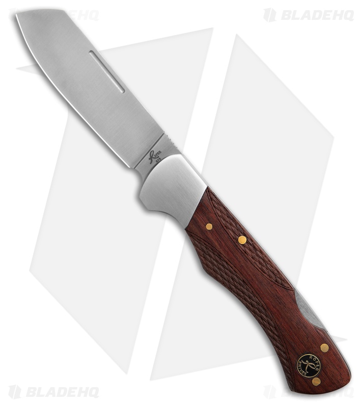 Roper Knives Klondike Lockback Knife Brown Checkered Wood (2.9" Satin)