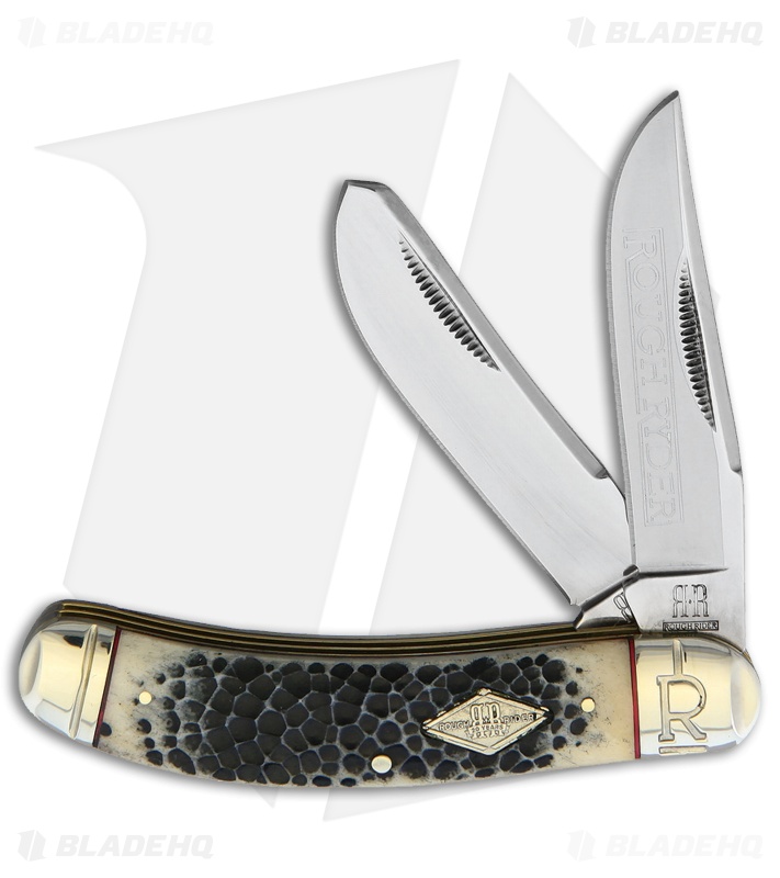 Rough Ryder Sowbelly Trapper Knife Buckshot/White Bone