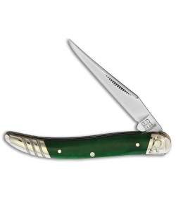 Rough Ryder Baby Toothpick Knife 3" Green Smooth Bone