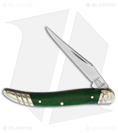 Rough Ryder Baby Toothpick Knife 3" Green Smooth Bone