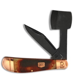 Rough Ryder Chopper Knife 5" Brown Bone + Black RR1841