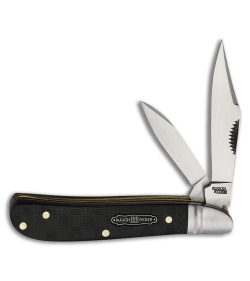 Rough Ryder Peanut Bearhead Knife 3.75" Black Basketweave Pakkawood RR2558