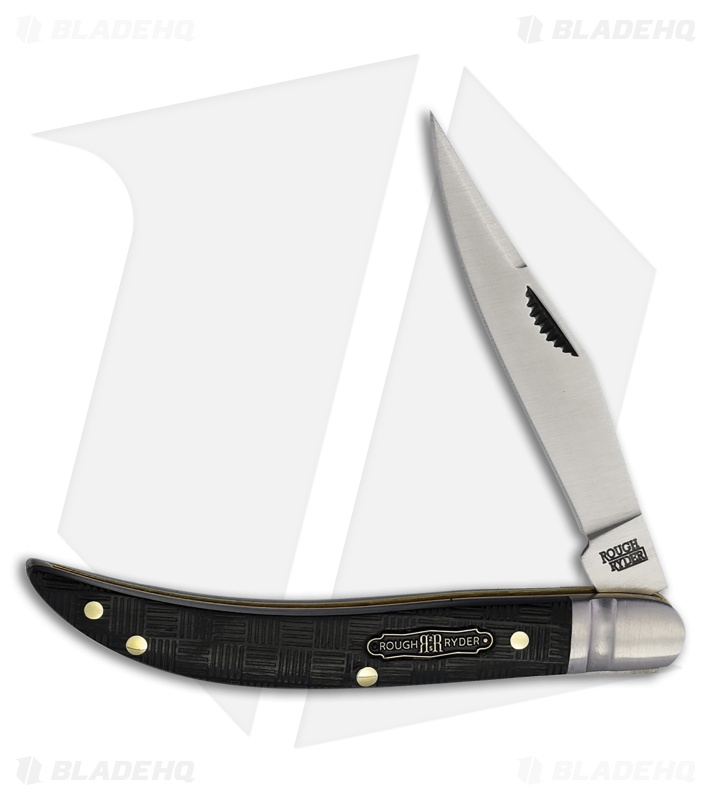 Rough Ryder Toothpick Knife Black Smoot Textured Pakkawood