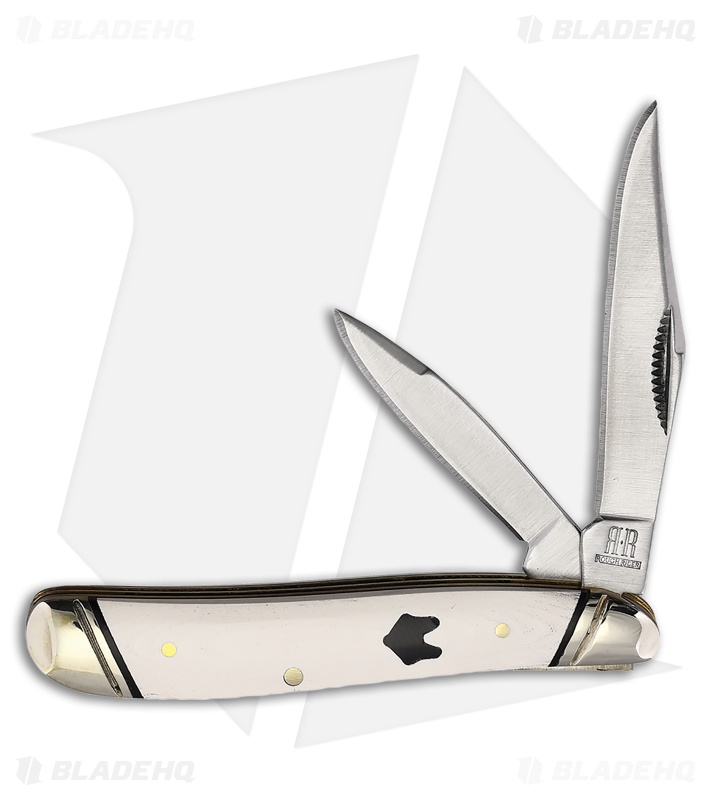 Rough Ryder Peanut White Micarta Clip Point Satin 440A