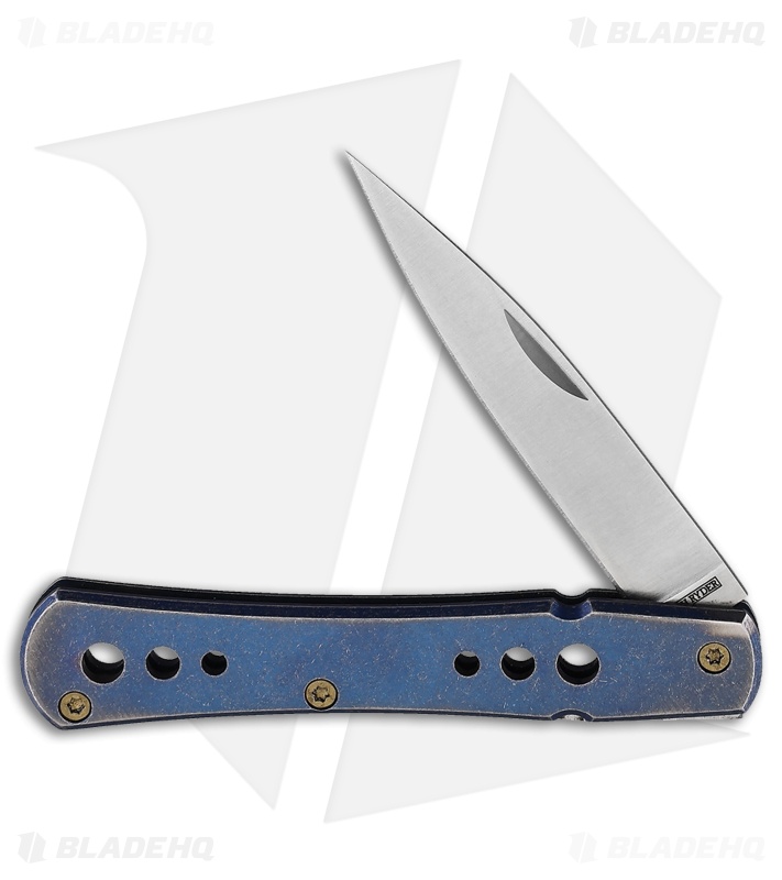Rough Ryder Folder Drop Point Slip Joint Knife Blue Stonewash Steel (2.5" Satin)