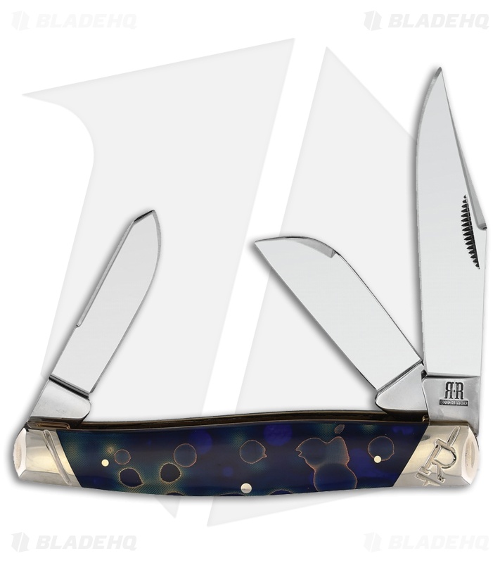 Rough Ryder Stockman Knife Blue Celestial Swirl Satin