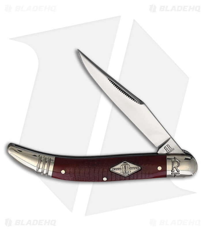 Rough Ryder Toothpick Knife Red Jigged Bone Mirror