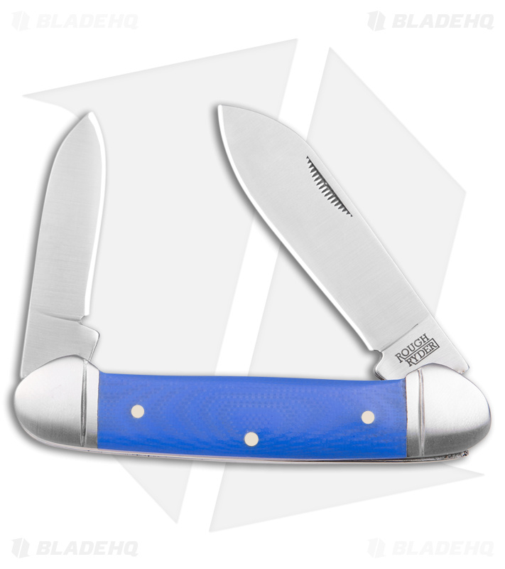 Rough Ryder Canoe Pocket Knife 2.5" Blue G-10