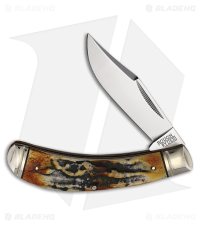 Rough Ryder Bow Trapper Knife 4.12" Cinnamon Stag Bone RR2425