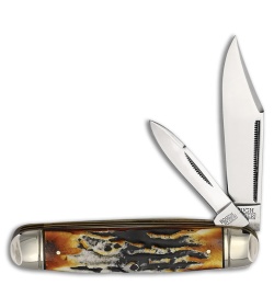 Rough Ryder Cattleman Knife 4.25&quot; Cinnamon Stag Bone RR2430 | 192272
