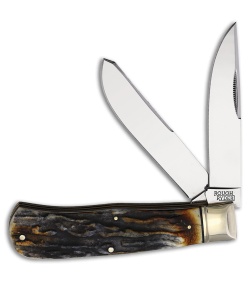 Rough Ryder Jumbo Trapper Knife 4.5" Cinnamon Stag Bone RR2431