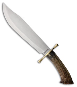 Rough Ryder Crown Stag Bowie Fixed Blade Knife Brown Stag (10.75&quot; Satin) | 200706