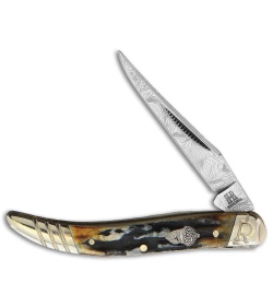Rough Ryder Toothpick Knife Cinnamon Stag Bone Mirror | 126860