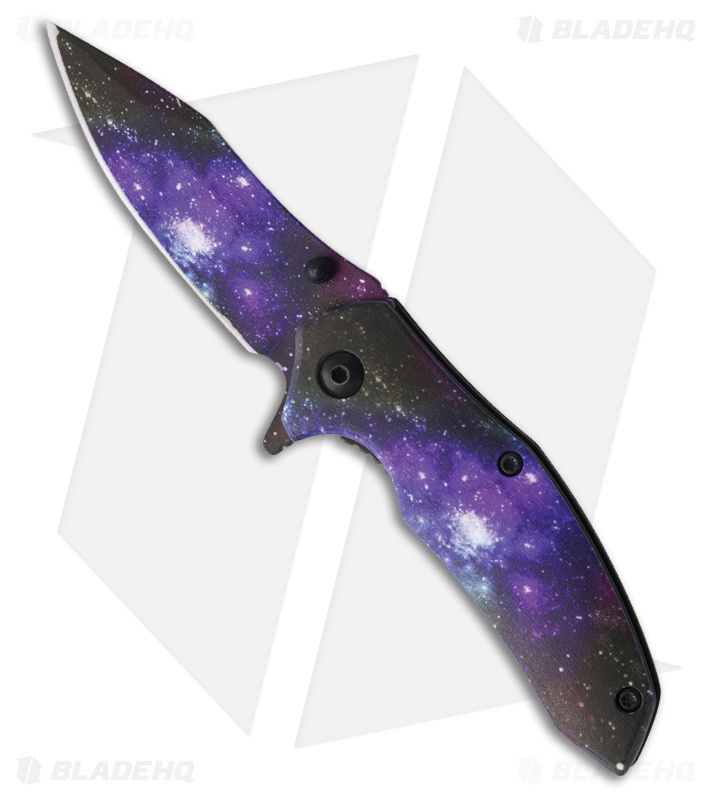 Rough Ryder Liner Lock Liner Lock Knife Purple Aluminum (2.25" Galaxy Space)