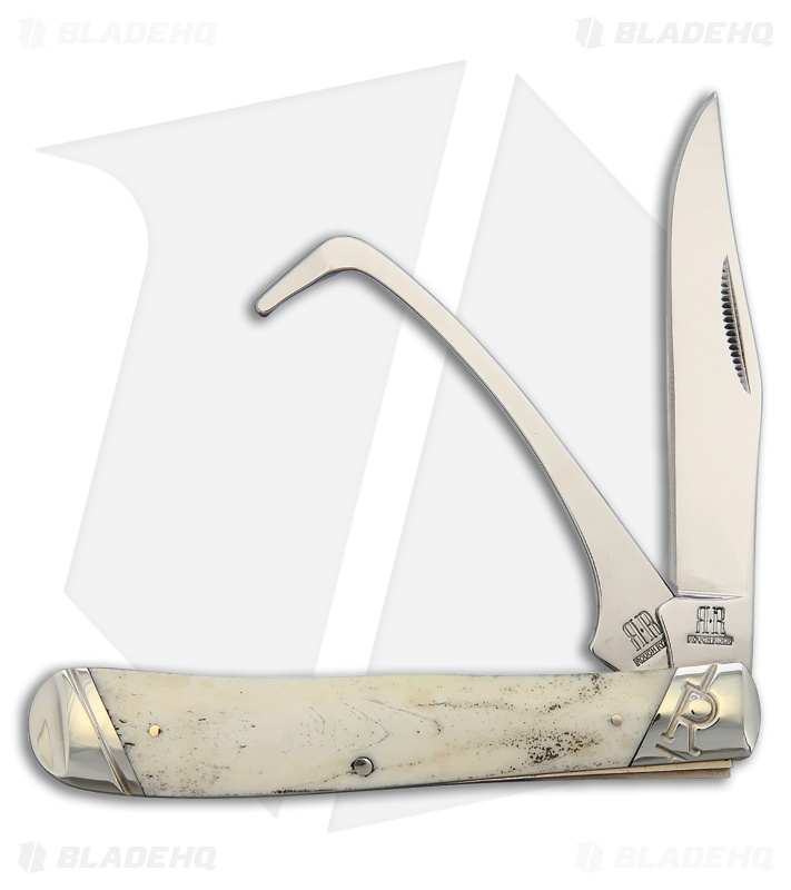 Rough Ryder Trapper Hoof Pick Knife 4.12" White Natural Bone RR1972