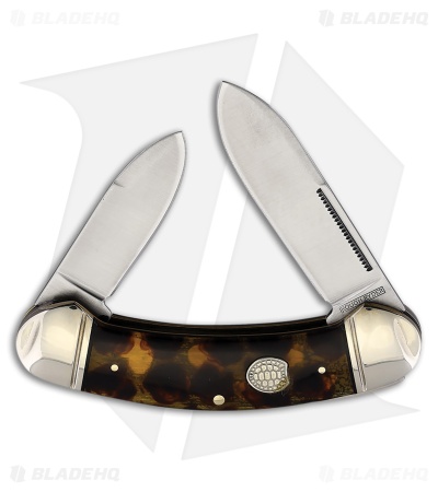 Rough Ryder Bow Canoe Knife Brown Imitation Tortoise Mirror
