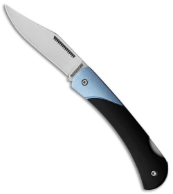 Rough Ryder Clip Point Lockback Knife Black/Blue Aluminum (2.5" Satin)