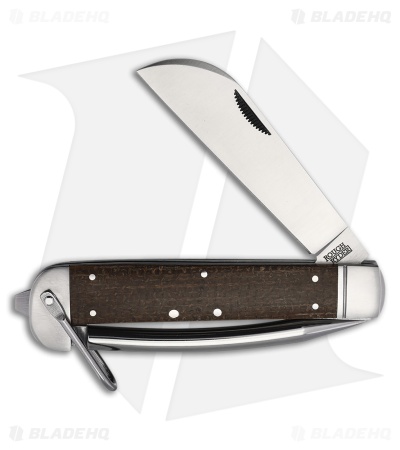 Rough Ryder Marlin Spike Knife 5.1" Brown Burlap Micarta RR2573