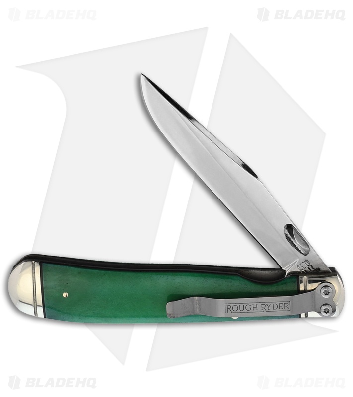 Rough Ryder Liner Lock Liner Lock Knife Green Smooth bone (3.25" Mirror)