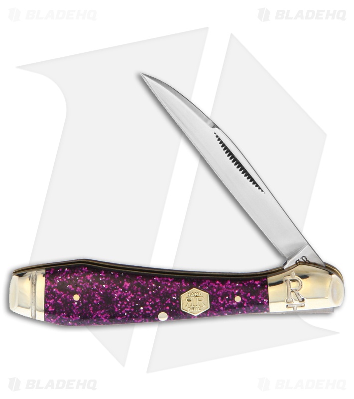 Rough Ryder Sparkle Folder Knife Purple Glitter Acrylic