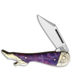 Rough Ryder Lady Leg Knife 3.25&quot; Purple Swirl Acrylic RR2152 | 126859