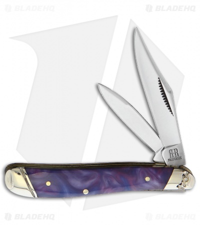 Rough Ryder Peanut Knife 2.75" Purple Swirl Acrylic RR2150
