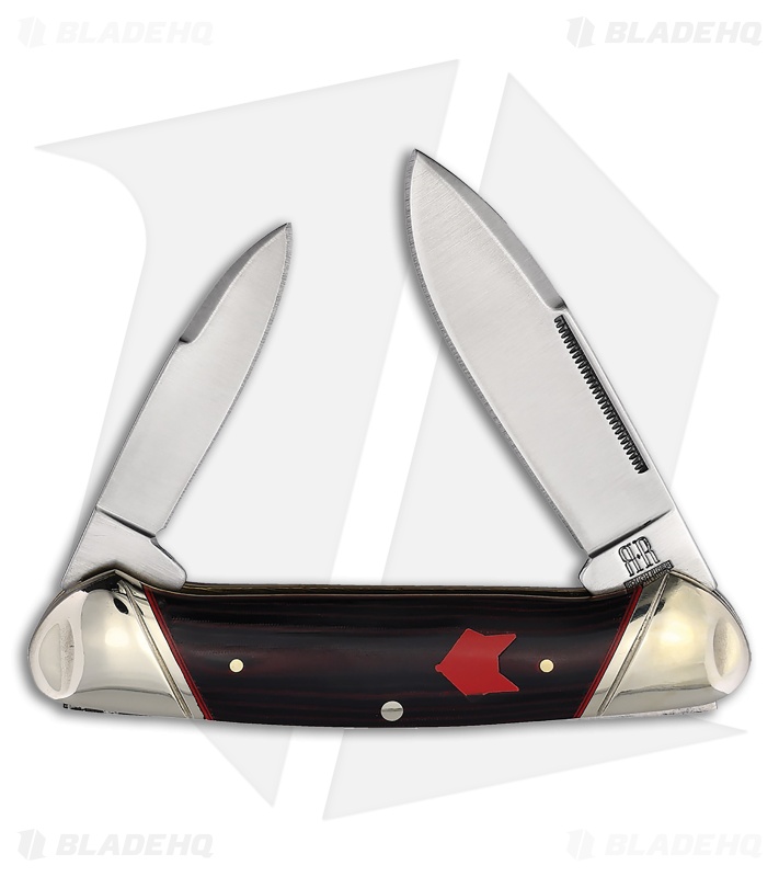 Rough Ryder Red Fox Canoe Knife 3.63" Brown Micarta RR2297RF