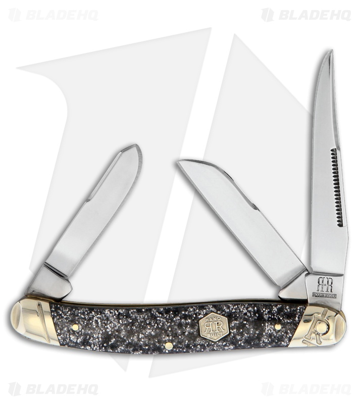 Rough Ryder Stockman Knife Silver Sparkle Polymer Satin