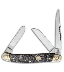 Rough Ryder Stockman Knife 3.5" Silver Sparkle Polymer RR2010