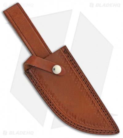 Rough Ryder Skinner Fixed Blade Knife Brown Sawcut Bone (6.4" Satin)