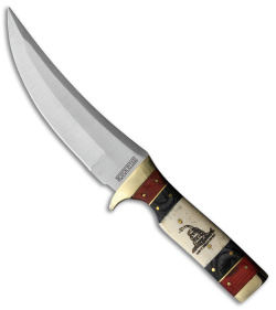 Rough Ryder Skinner Fixed Blade Knife Don't Tread On Me Bone (5.5" Satin)