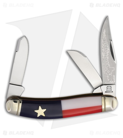 Rough Ryder Sowbelly Stockman Knife Texas Star Polymer Mirror