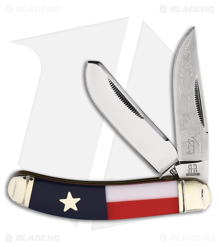 Rough Ryder Sowbelly Trapper Knife Texas Star/Red Polymer