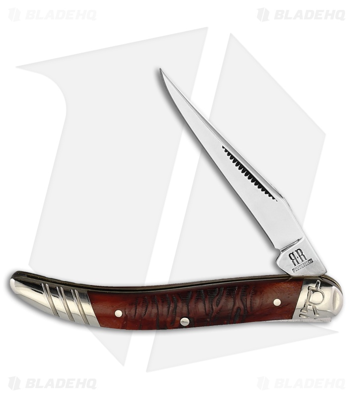 Rough Ryder Toothpick Knife Tiger Striped Jigged Bone Mirror
