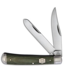 Rough Ryder Trapper Knife 3.12" Green Micarta