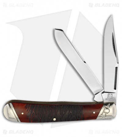 Rough Ryder Trapper Tiger Stripe Bone Clip Point Satin 440A