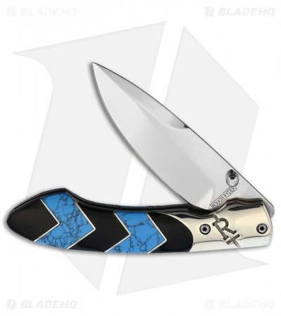 Rough Ryder Liner Lock Liner Lock Knife Black/Blue Polymer (3" Satin)