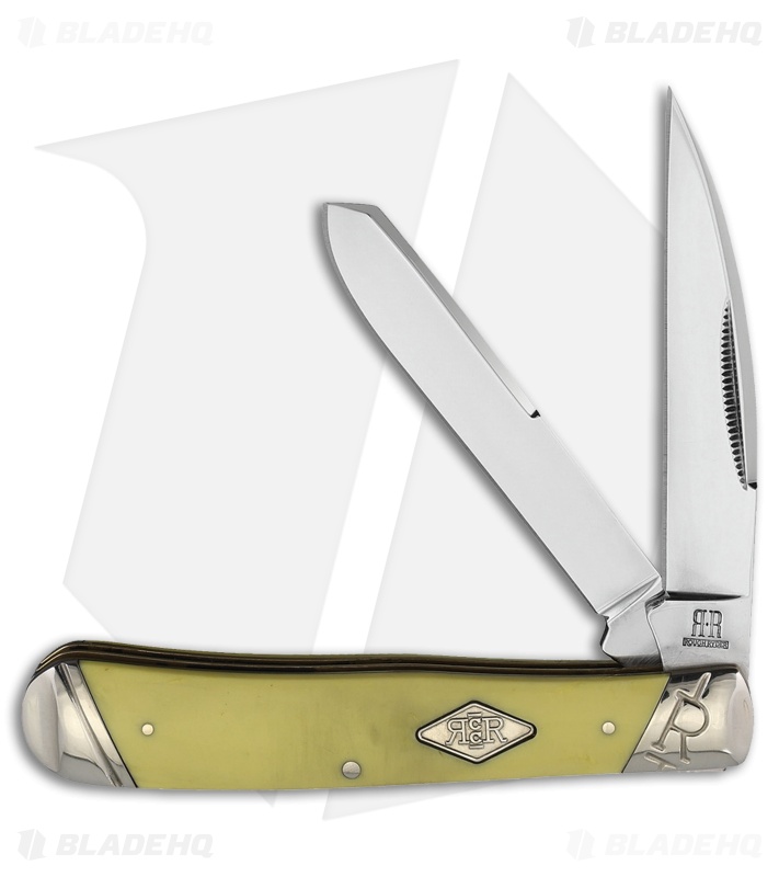 Rough Ryder Trapper Knife 4.12" Yellow Polymer RR2127