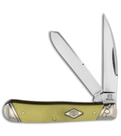 Rough Ryder Trapper Knife 4.12" Yellow Polymer RR2127