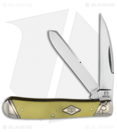 Rough Ryder Trapper Knife 4.12" Yellow Polymer RR2127