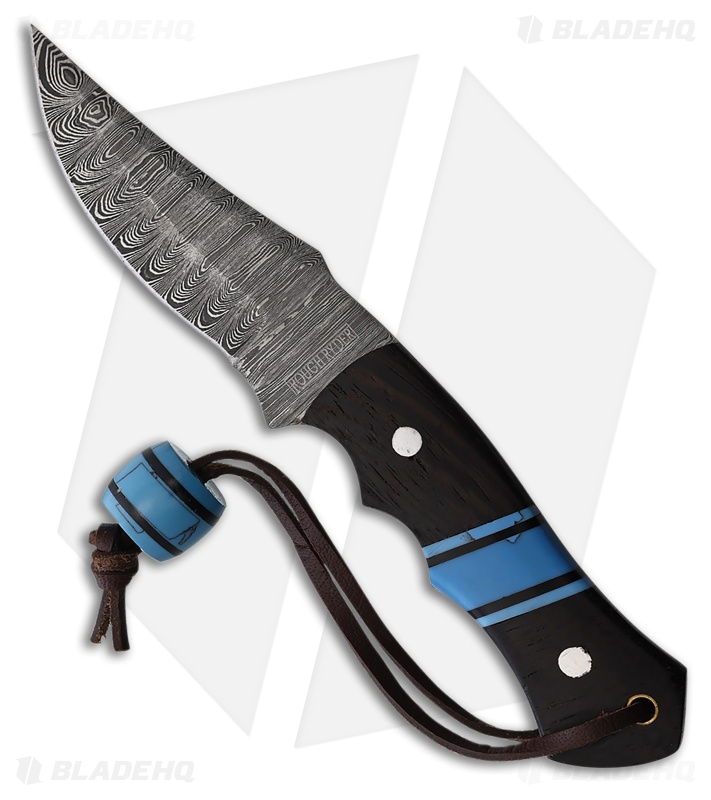 Rough Ryder Fixed Blade Knife Wenge Wood/Turquoise (3.75" Damascus)