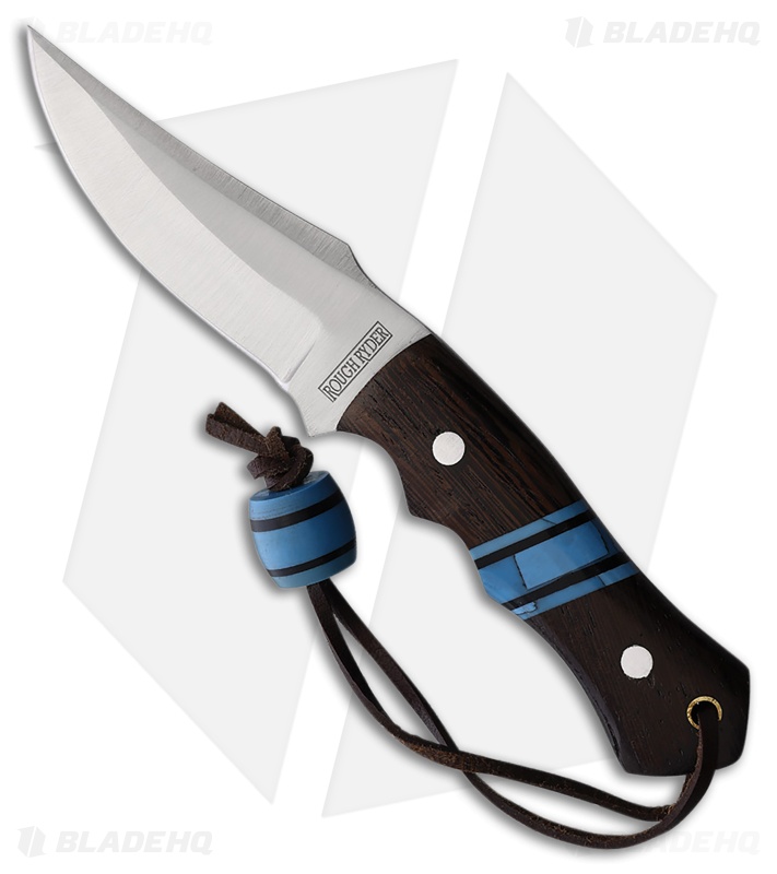 Rough Ryder Fixed Blade Knife Wenge Wood/Turquoise (3.75" Satin Stainless Steel)