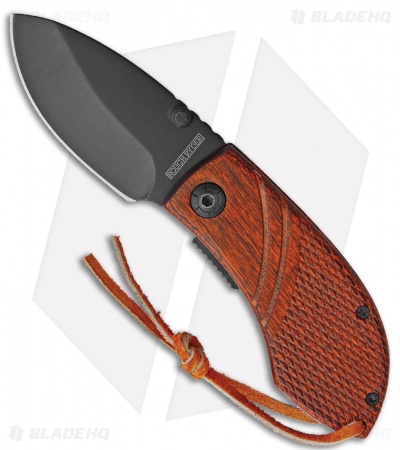 Rough Ryder Liner Lock Pocket Knife Checkered Wood Black