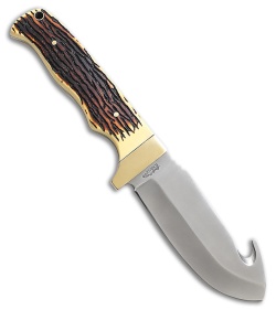 Schrade Uncle Henry 185 Fixed Blade Brown Stagalon (4.25" Satin)